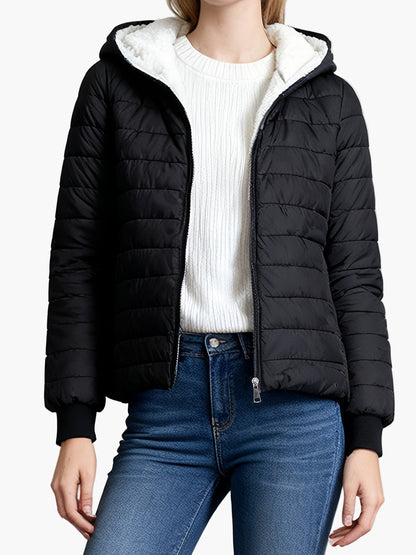 Damen Steppjacke mit Kapuze – Eleganter Wintermantel für Alltag und Freizeit