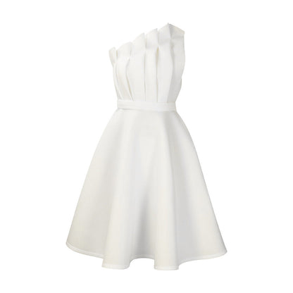 Damen Cocktailkleid mit asymmetrischem Ausschnitt für festliche Anlässe