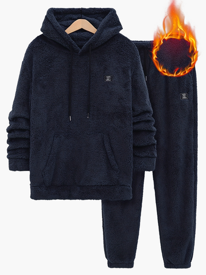 Herren Fleece Hausanzug Set Kapuzenpullover & Jogginghose – Kuscheliger Freizeit-Look für Herbst und Winter