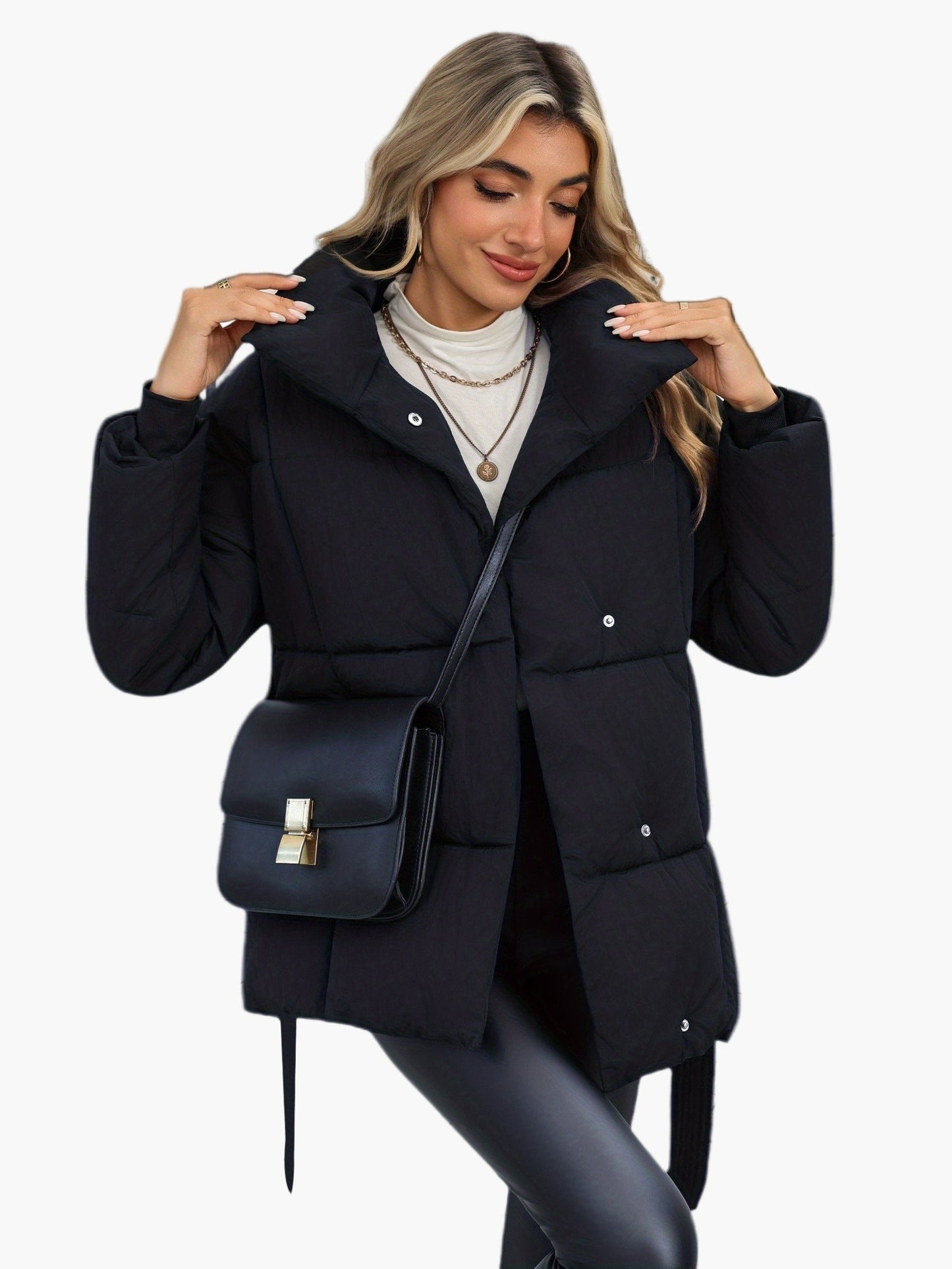 Damen Steppjacke mit Taillengürtel – Modische Winterjacke für Alltag und Freizeit
