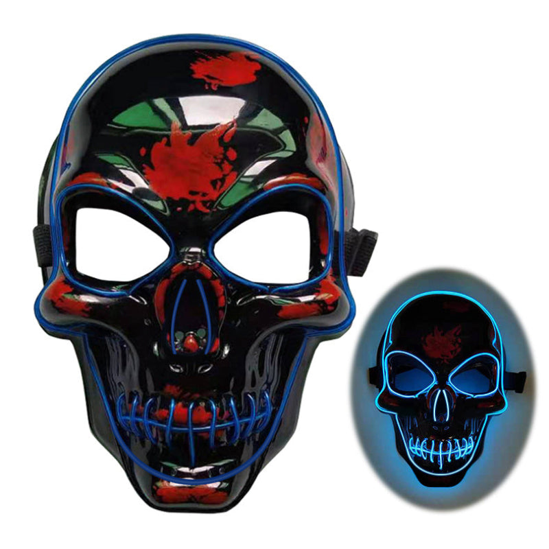 Halloween LED Leuchtende Totenkopfmaske für Erwachsene – Perfekte Grusel-Kostümmaske für Party & Deko