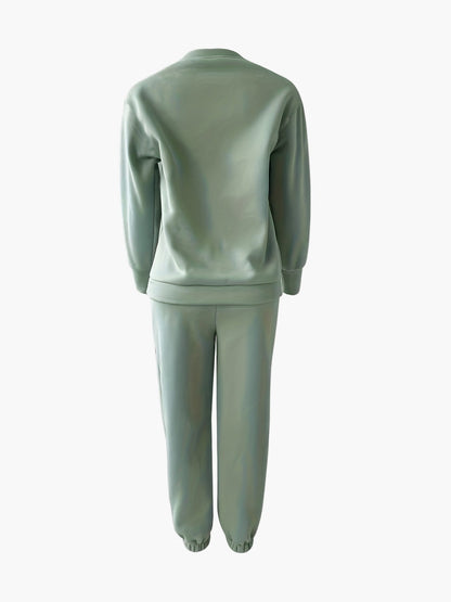 Damen Lounge-Anzug Zweiteiler – Bequemer Freizeitanzug mit Sweatshirt und Jogginghose, eleganter Streetwear-Style