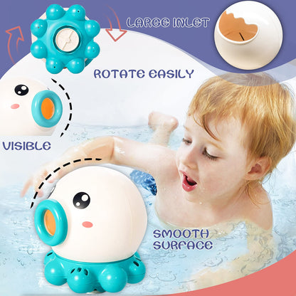 Baby Badewannenspielzeug Oktopus für Jungen und Mädchen – Interaktives Wasserspielzeug für Kleinkinder & Babys, Spaß beim Baden & Duschen