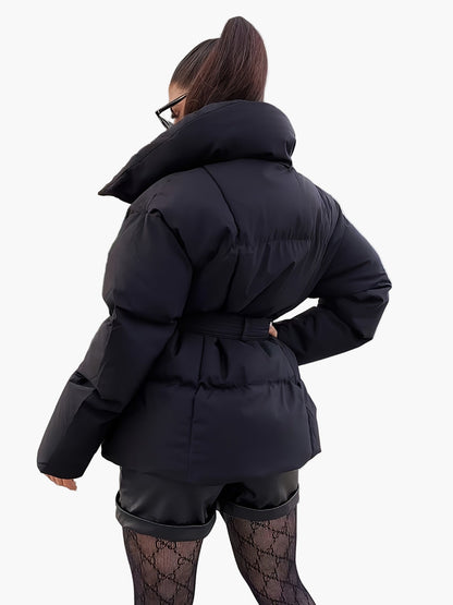 Damen Steppjacke mit Taillengürtel – Modische Winterjacke für Alltag und Freizeit