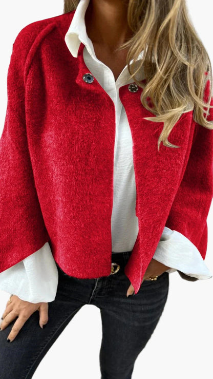 Damen Kurzjacke Elegant Business Freizeit – Moderner Woll-Look für stilbewusste Anlässe