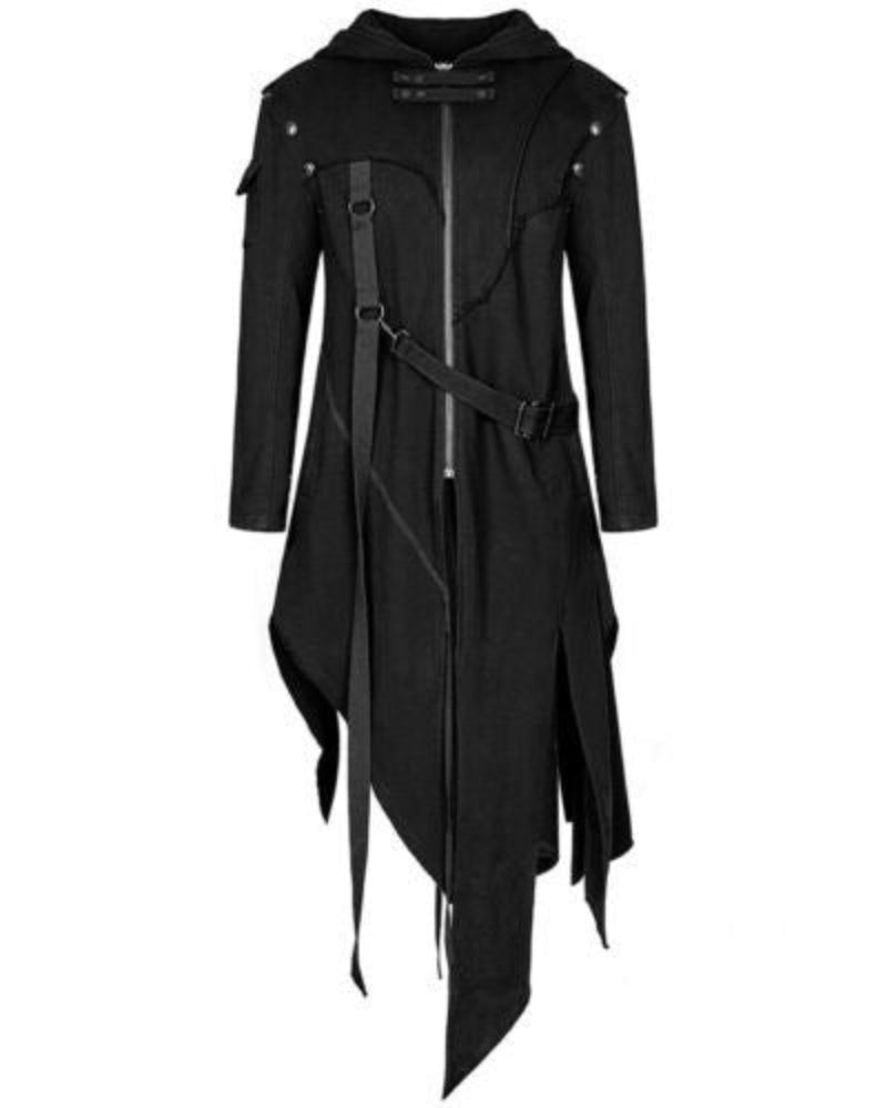 Halloween Herren Gothic Mantel mit Kapuze – Vintage Cosplay Kostüm für Partys & Gruselige Events