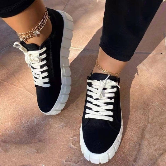 Anne – Damen Schnürschuhe mit dicker Sohle aus Canvas