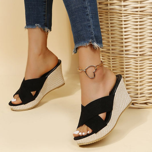 Patricia – Damen Plateau-Sandalen mit Hanfseil