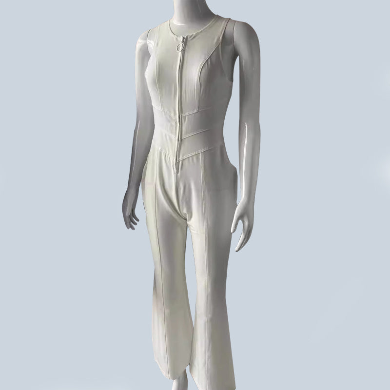 Angela – Herzförmiger Rückenfreier Denim-Jumpsuit mit Retro-Stil