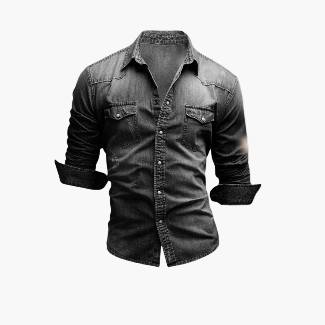 Herren Jeanshemd im Western-Stil mit Druckknöpfen – Lässiger Klassiker für Freizeit & Alltag