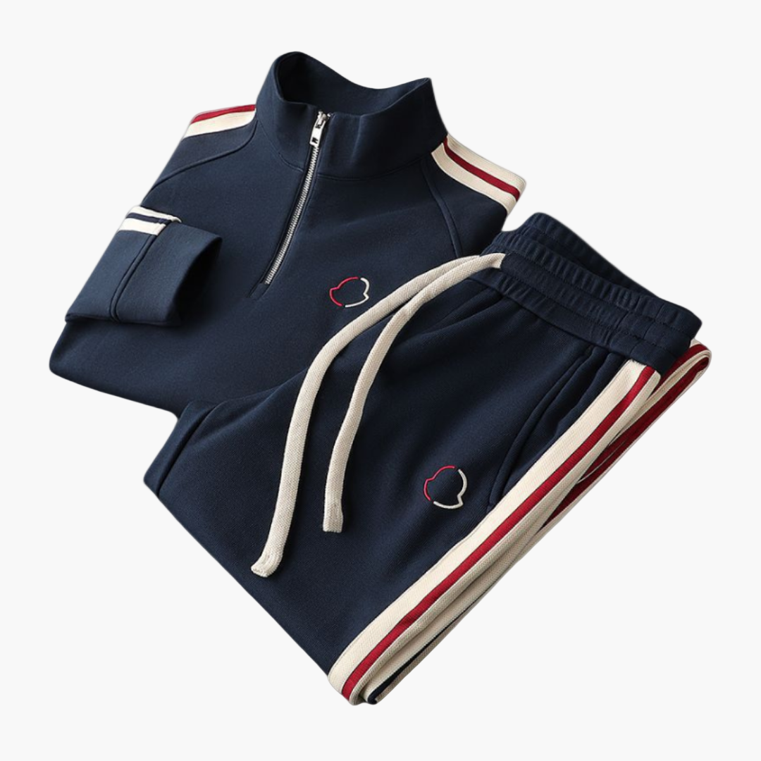 Herren Trainingsanzug mit modernem Schnitt und sportlicher Halbreißverschluss-Sweatjacke – Perfekt für Freizeit und Sport