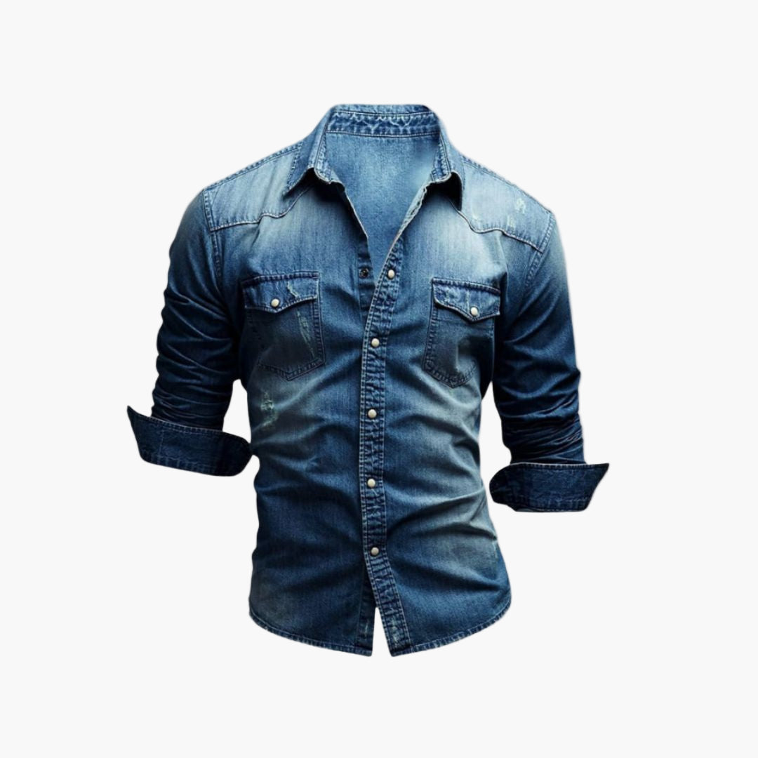 Herren Jeanshemd im Western-Stil mit Druckknöpfen – Lässiger Klassiker für Freizeit & Alltag