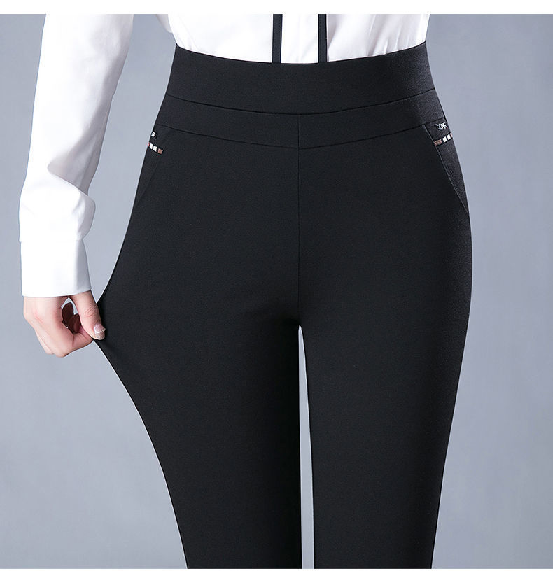 Imogen – Elastische Damenhose mit hohem Bund und Streifenmuster