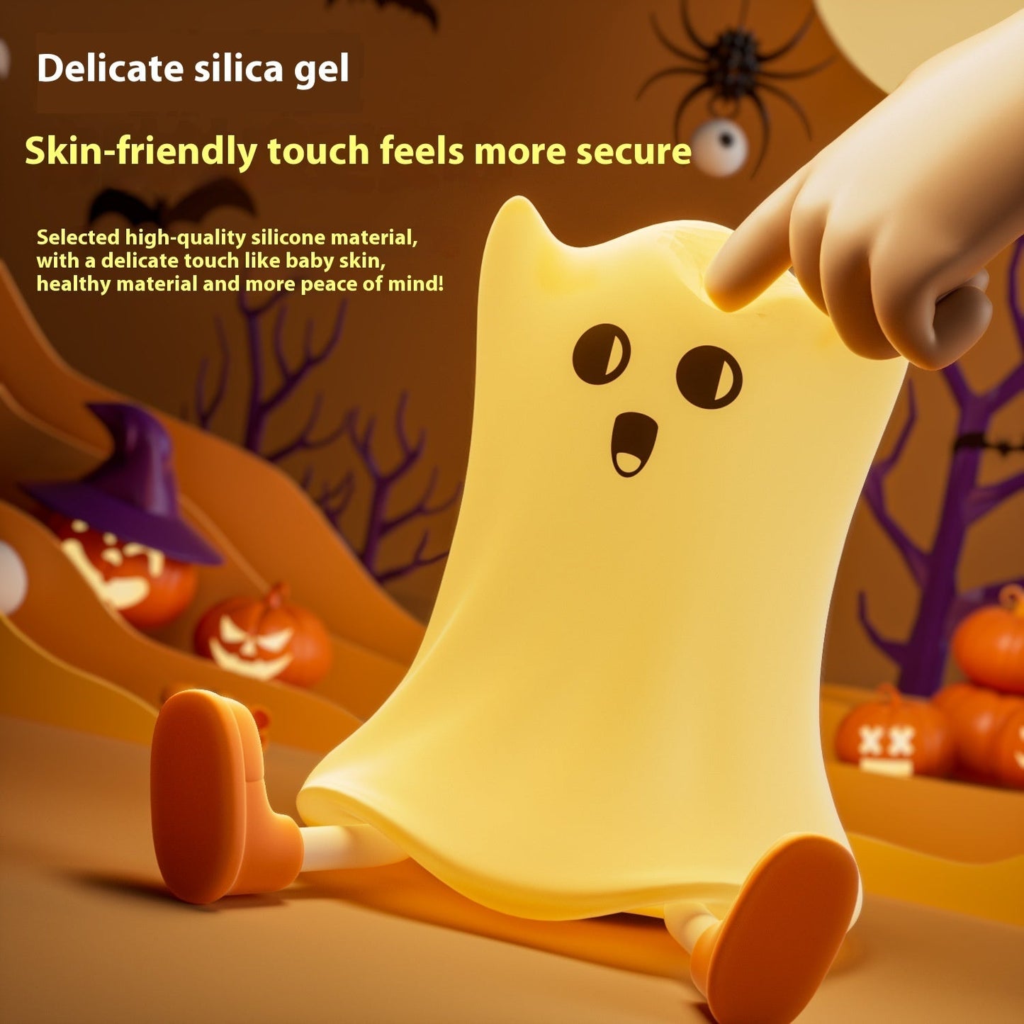 Halloween Nachtlicht Geist Kinderzimmer Dekoration – Cartoon LED Lampe für Halloween Party & Deko