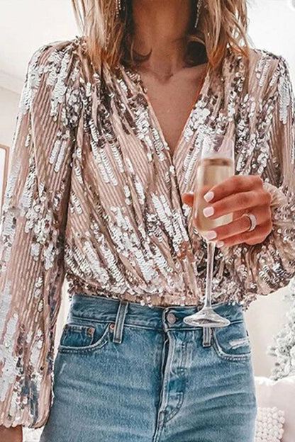 Damen Paillettentop Elegant Vintage-Stil für festliche Anlässe und Abendmode