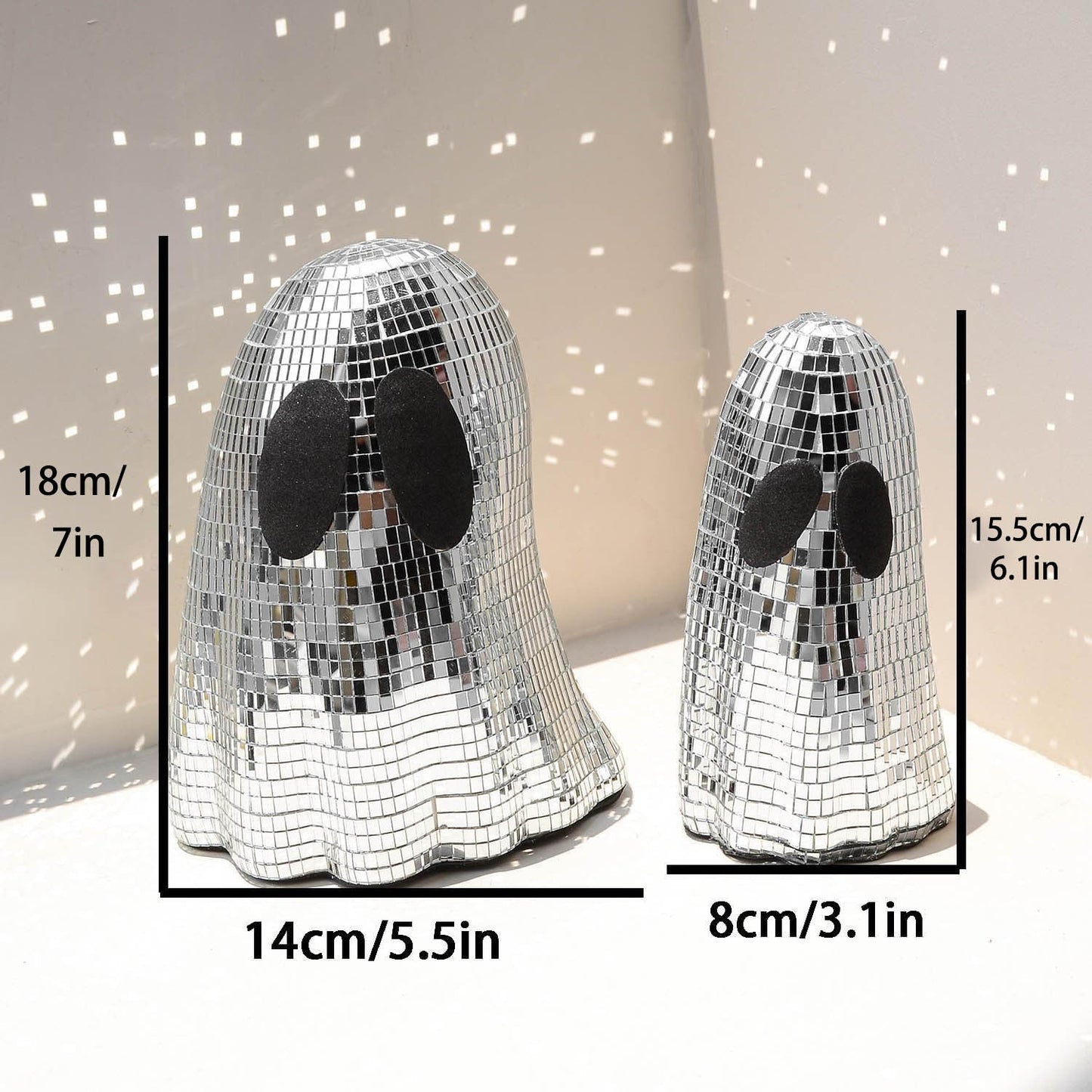 Halloween Deko Geister Figuren – Disco Spiegelglas für gruselige Partys & Spuk-Atmosphäre