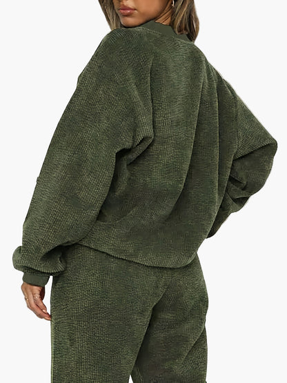 Damen Freizeit Lounge Set Zweiteiler, Oversize Pullover & Jogginghose – Bequemes Outfit für Zuhause & Freizeit