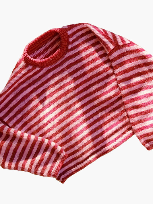 Damen Strickpullover mit Streifenmuster – Eleganter Freizeitpullover für Herbst und Winter