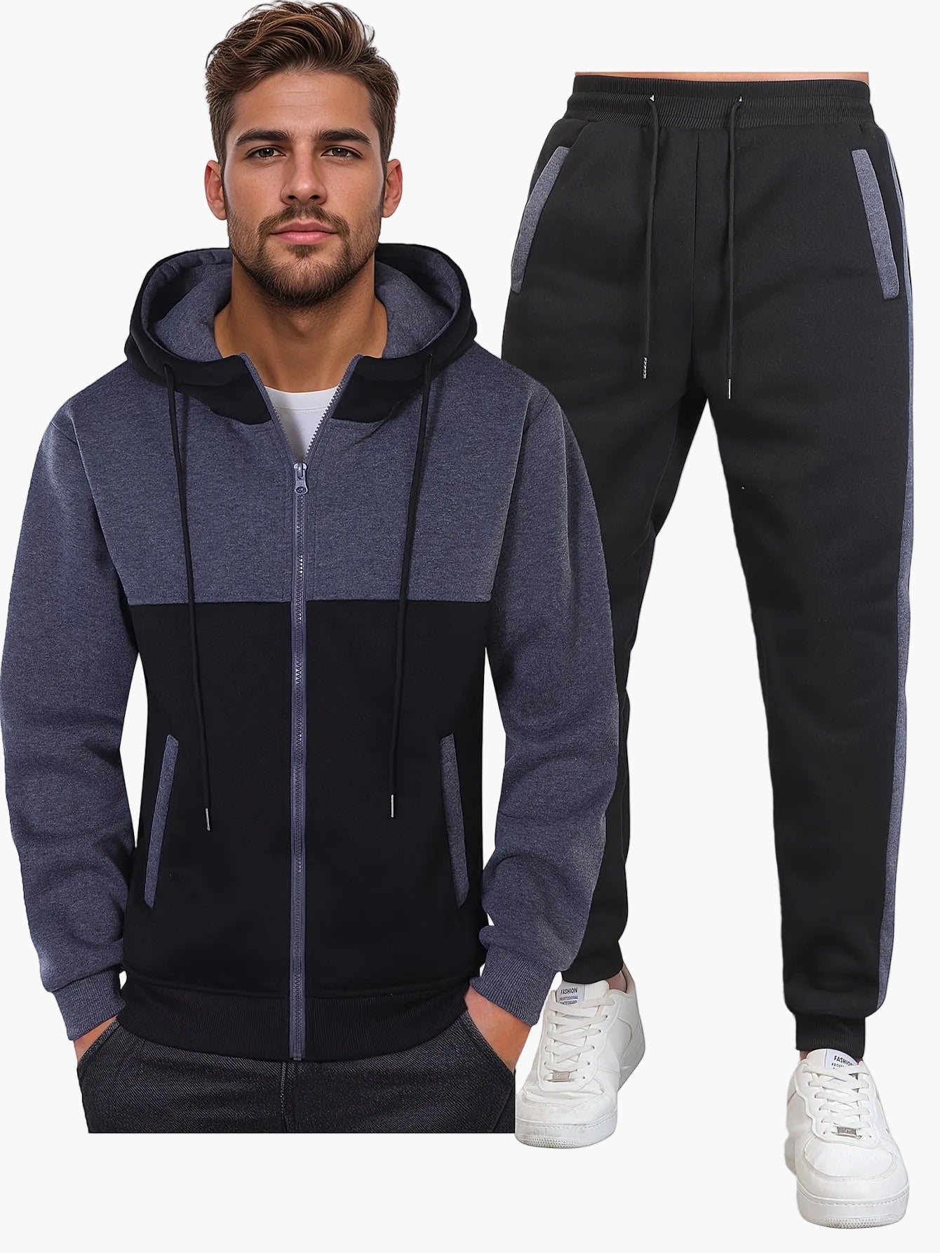 Herren Freizeit Trainingsanzug Set – Kapuzenpullover und Jogginghose für Sport & Alltag