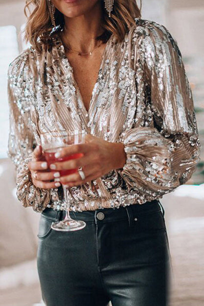 Damen Paillettentop Elegant Vintage-Stil für festliche Anlässe und Abendmode