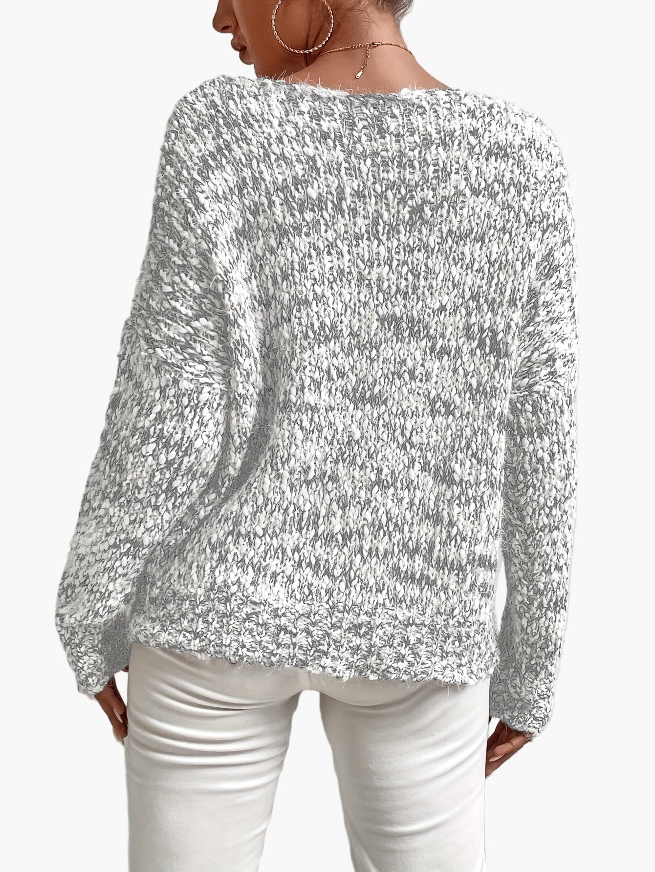 Damen Strickpullover im lässigen Off-Shoulder Look – Bequemer Winter Freizeitpullover