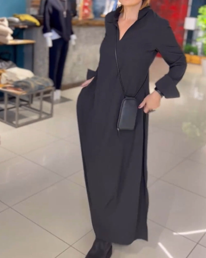 Damen Maxikleid Locker Elegant mit Split für Alltag und besondere Anlässe