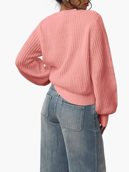 Damen Strickpullover Elegant Lockerer Schnitt Freizeitmode