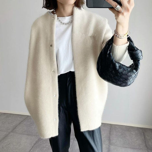 Damen Strickjacke im lässigen Oversize-Stil für Alltag und Büro