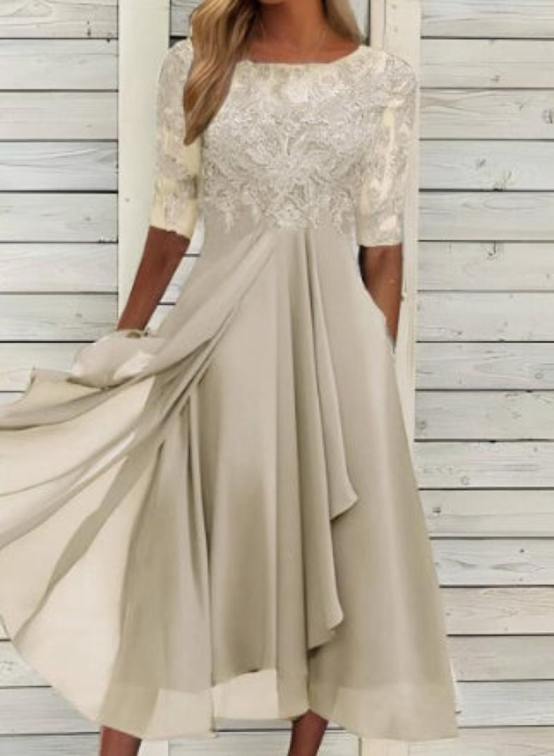 Elegantes Damen Abendkleid mit floraler Spitze