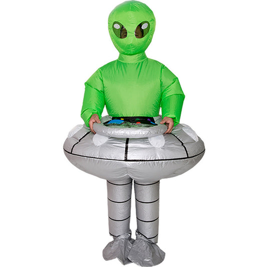 Kinder Halloween Kostüm Aufblasbares Alien im UFO - Lustiges Karneval und Party Kostüm
