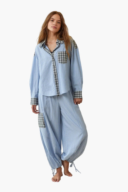 Damen Pyjama Set Zweiteilig – Lockerer Stil für gemütliche Nächte und entspanntes Loungen