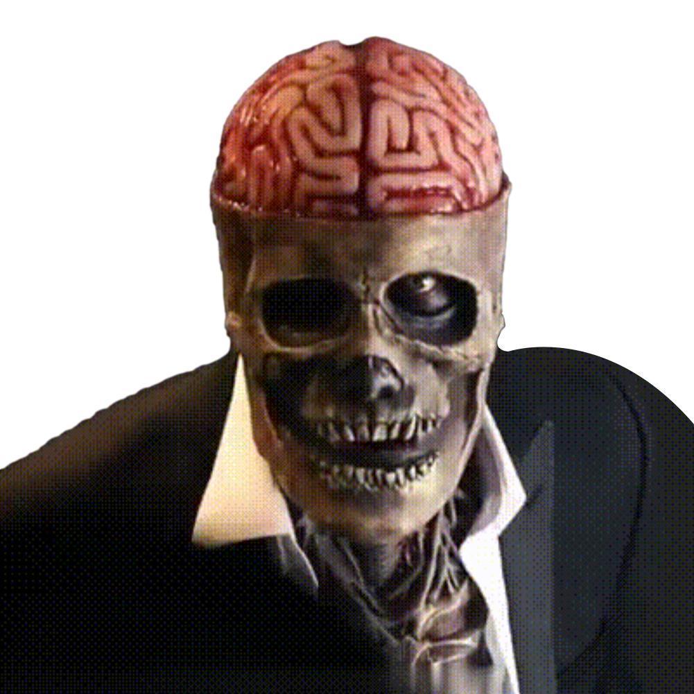 Halloween Herren Skelett Maske mit Zylinder – Gruselige Latex Kopfmaske für Kostüme & Deko