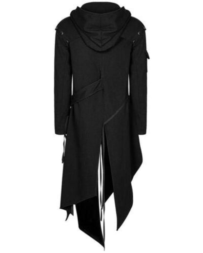 Halloween Herren Gothic Mantel mit Kapuze – Vintage Cosplay Kostüm für Partys & Gruselige Events