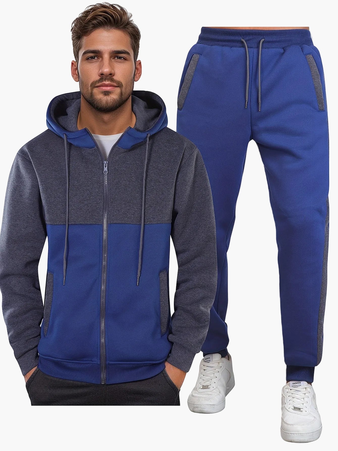 Herren Freizeit Trainingsanzug Set – Kapuzenpullover und Jogginghose für Sport & Alltag
