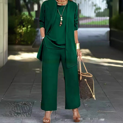 Donna – Temperament Anzug mit Weitem Bein und Ausgestelltem Cardigan