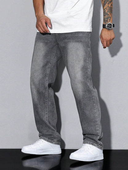 Herren Jeans Lockerer Schnitt – Bequeme Straight Fit Hose für Alltag & Freizeit