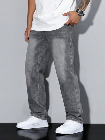 Herren Jeans Lockerer Schnitt – Bequeme Straight Fit Hose für Alltag & Freizeit