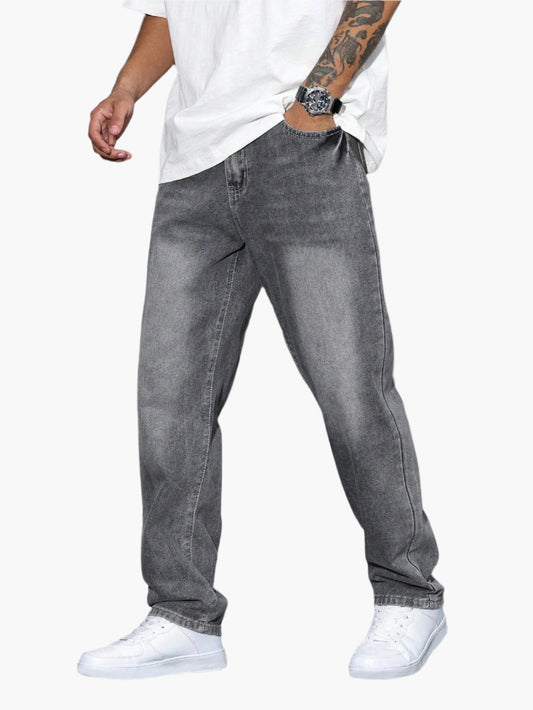 Herren Jeans Lockerer Schnitt – Bequeme Straight Fit Hose für Alltag & Freizeit