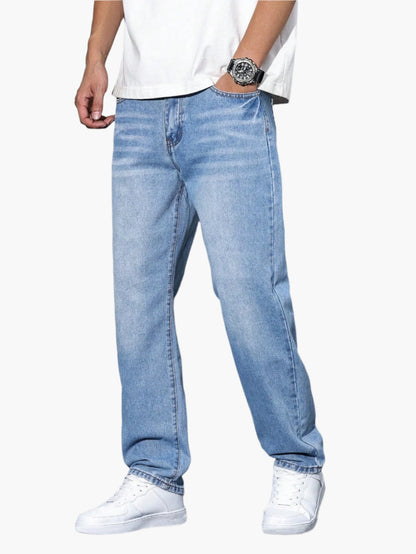 Herren Jeans Lockerer Schnitt – Bequeme Straight Fit Hose für Alltag & Freizeit