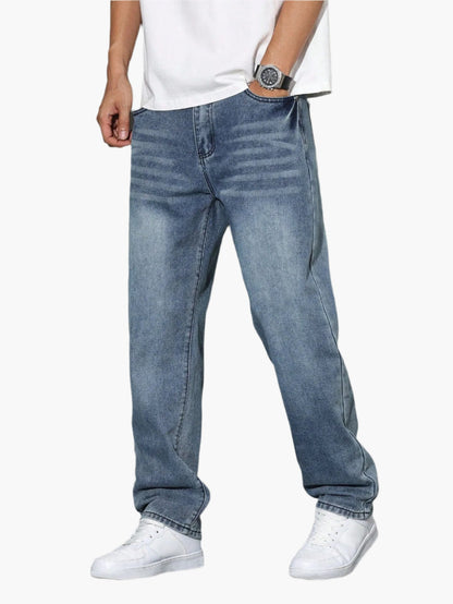 Herren Jeans Lockerer Schnitt – Bequeme Straight Fit Hose für Alltag & Freizeit