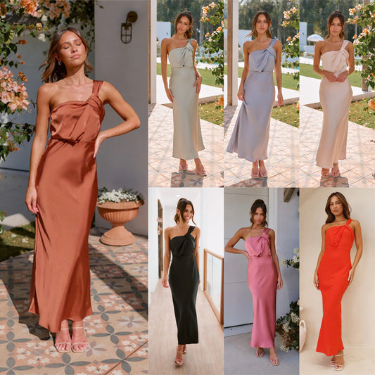 Damen Abendkleid mit asymmetrischem Träger – Eleganter Look für besondere Anlässe