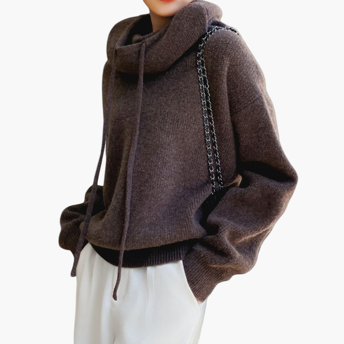 Damen Kapuzenpullover Strick Sweatshirt Lässig & Gemütlich für Alltag und Freizeit