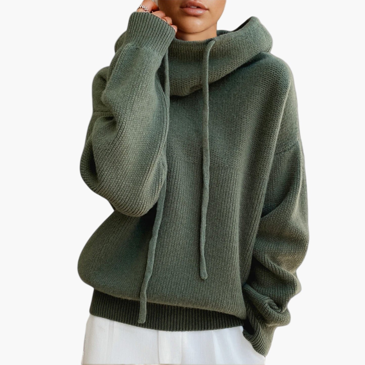 Damen Kapuzenpullover Strick Sweatshirt Lässig & Gemütlich für Alltag und Freizeit