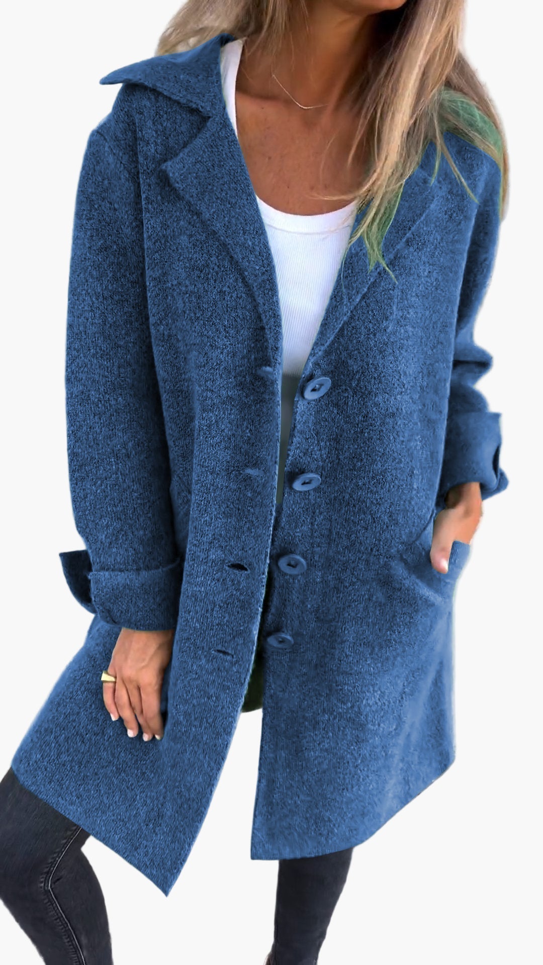 Damen Langer Casual Mantel mit Aufschlägen – Moderner Alltags- und Business-Look