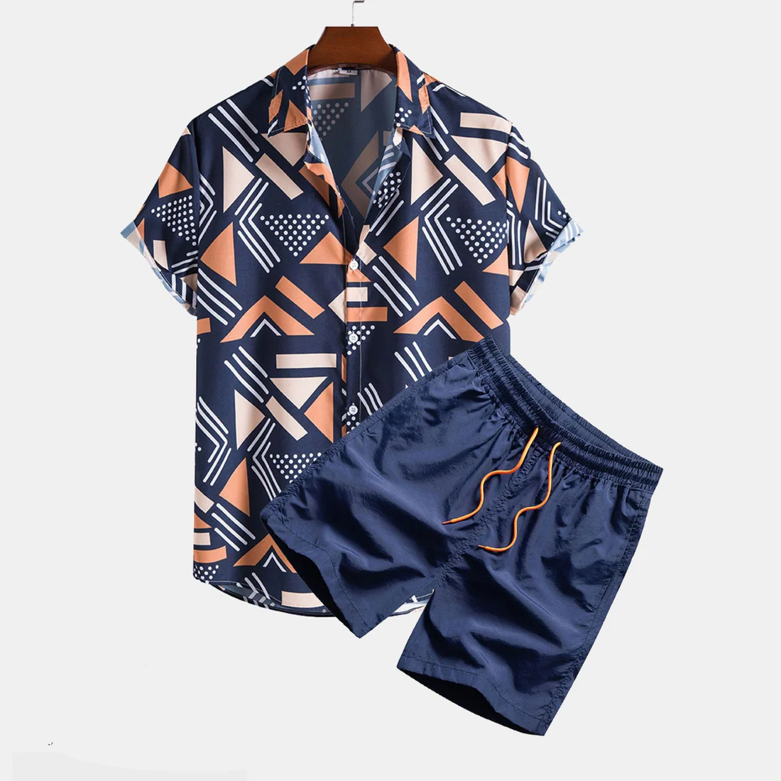 Herren Sommer Freizeit Set – Kurzarm Hemd und Shorts, Modernes Design, Ideal für Alltag & Urlaub