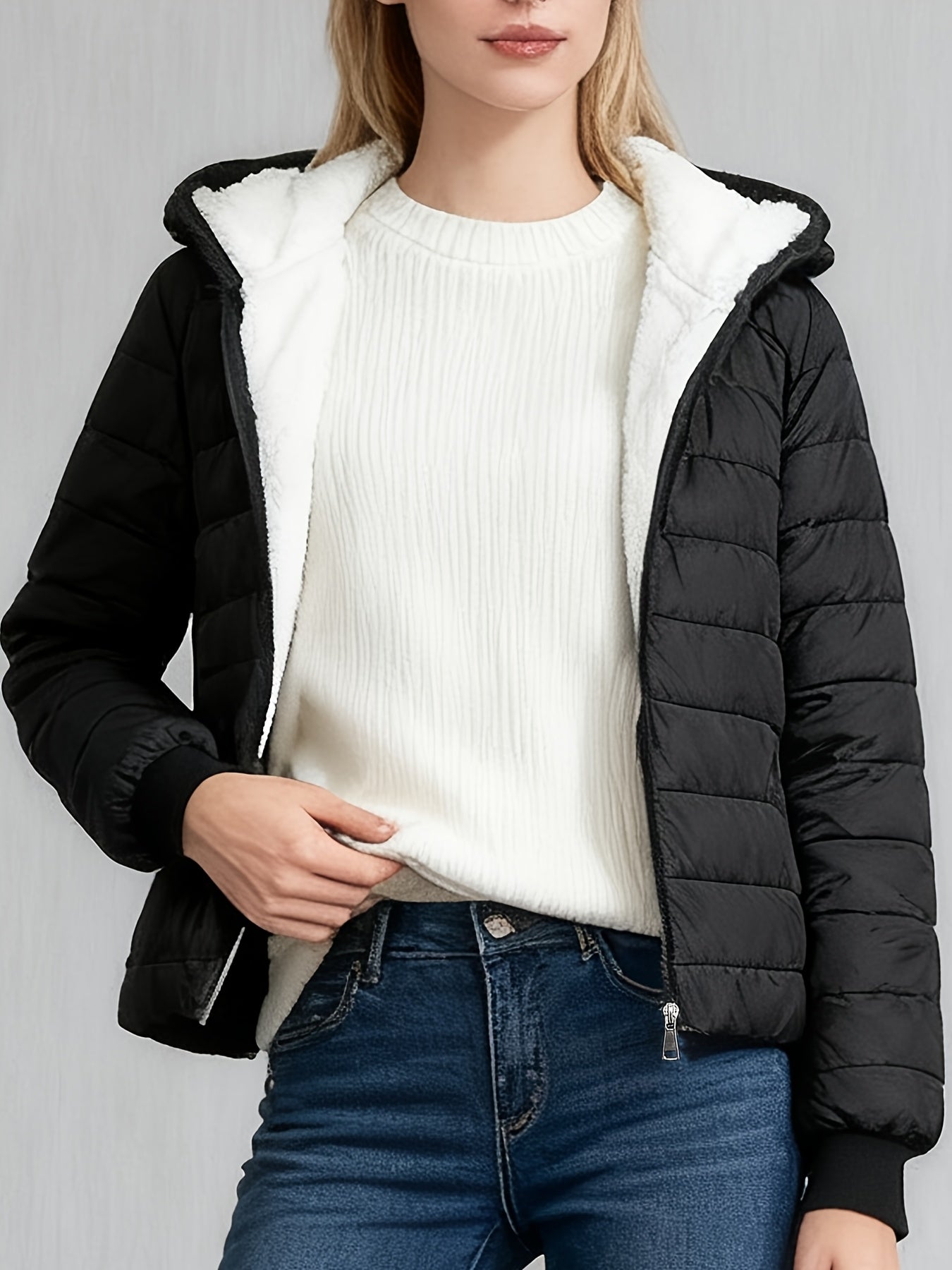 Damen Steppjacke mit Kapuze – Eleganter Wintermantel für Alltag und Freizeit