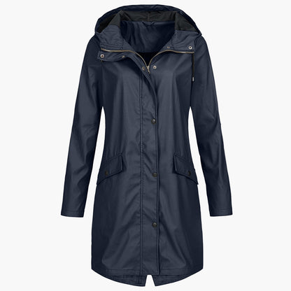 Damen Regenmantel Winddicht Wasserdicht – Modischer Outdoor Parka für Alltag und Freizeit