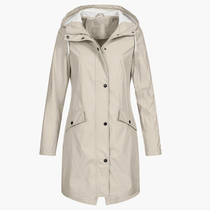 Damen Regenmantel Winddicht Wasserdicht – Modischer Outdoor Parka für Alltag und Freizeit