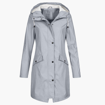 Damen Regenmantel Winddicht Wasserdicht – Modischer Outdoor Parka für Alltag und Freizeit