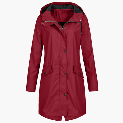 Damen Regenmantel Winddicht Wasserdicht – Modischer Outdoor Parka für Alltag und Freizeit